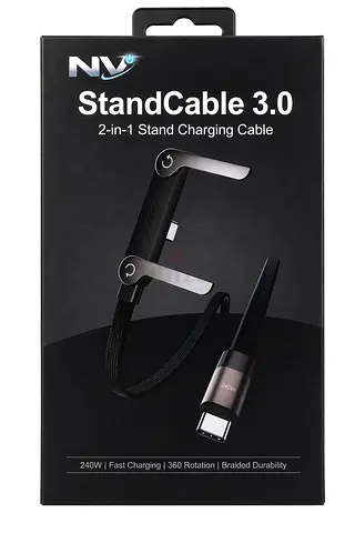 NV StandCable 3.0 – 240W Fast Charging 2-in-1 Stand Cable (USB-C)