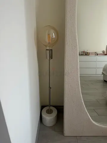 Marble Base Floor Lamp with Edison Bulb