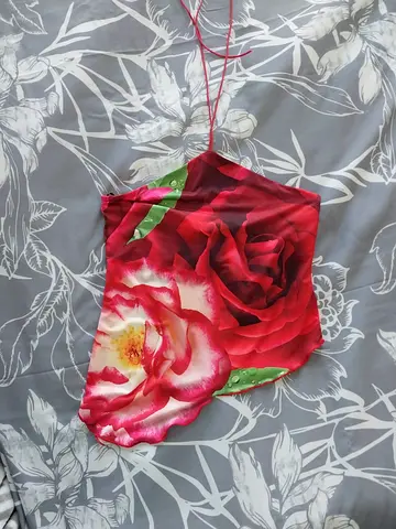 Red Floral Halter Top