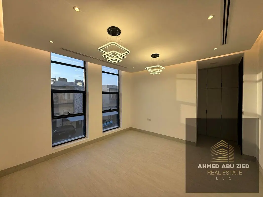 Villa in Al Yasmeen, brand new (first tenant), located opposite Al Rahmaniya in Sharjah in a prime location close to all services