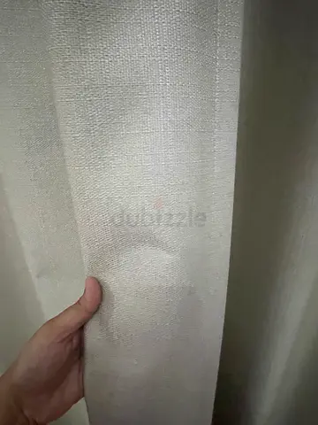 Beige Textured Fabric Curtains - Light-Filtering Pair