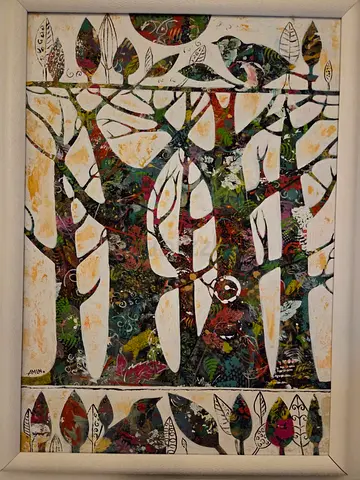 Abstract Botanical Artwork – Modern Textured Leaves | Framed Canvas