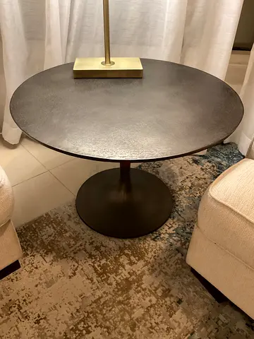 Pottery Barn - Round Metal Side Table with Pedestal Base - Dark Finish