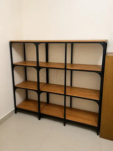 Wood and Metal 3x4 Open Shelf Unit - Good Condition