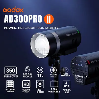 Godox AD300Pro MARK II Studio Outdoor Strobe Flash, 300W BRAND NEW