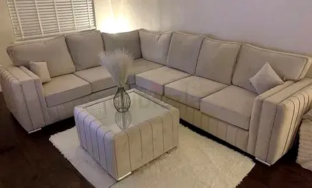Decent L shape Designe Sofa set for living room in soft Valvet Fabric