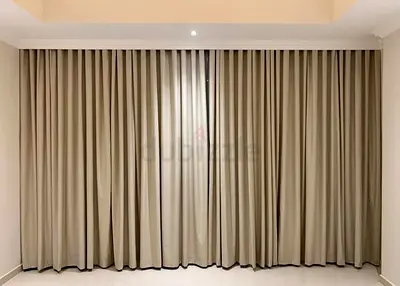 Full-length Beige blackout Curtains customized only