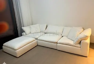 White color marina home modular sofa with ottoman