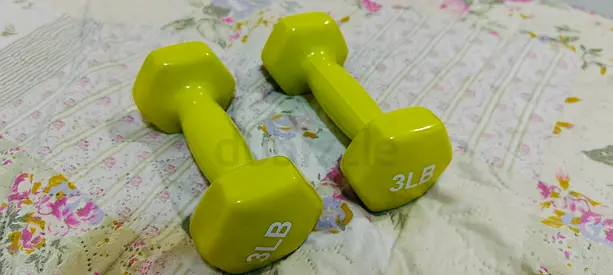 Pair of 3 lb Neoprene Coated Dumbbells - Light Weights