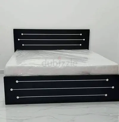 Black King  Bed with Headboard and Footboard — Modern Simple Design