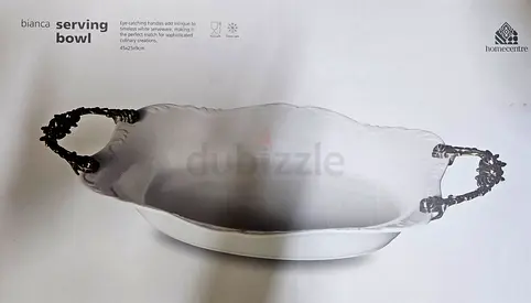 Homecentre Bianca Decorative Serving Bowl with Handles - New in Box