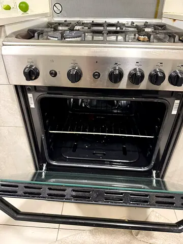 Indesit 60cm Gas Cooker with Oven - Silver/Black (Used)