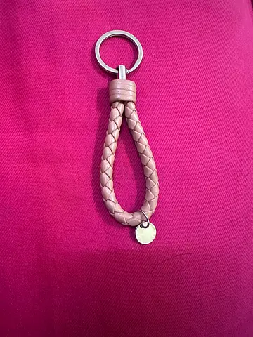 Bottega Veneta (Branded) Braided leather loop keychain - light pink