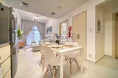 Furnished 1BR | Binghatti Mirage JVC | City &amp; Pool View