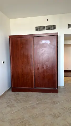 Solid Wood Sliding Door Wardrobe - 2 Doors, Good Condition