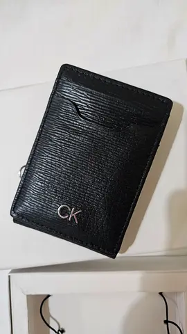 Calvin Klein Black Leather Card Holder / Wallet - New in Box