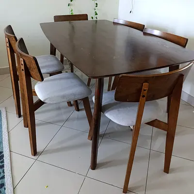 Pan Home Wooden Dining Table Set with 5 Chairs.