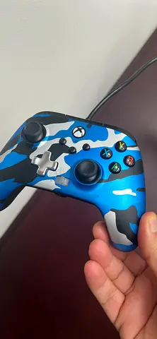 Used Blue Camo Xbox Wireless Controller (Good Working Condition)