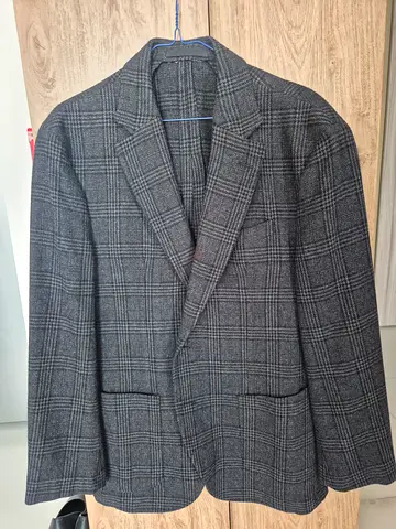 Massimo Dutti Grey Checked Mens Blazer - Size 50 (M), Good Condition