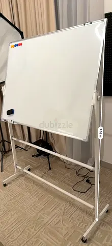 Whiteboard 90x120cm with Stand, Double Sided Magnetic Whiteboard on Wheels