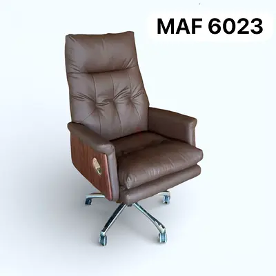 Brown Leather Executive Office Chair with Tilt  Wheels (6023)