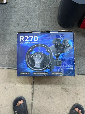 Logitech R270 Steering Wheel with Pedals - Used, Box Included