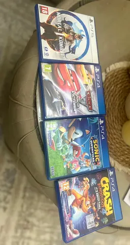 Set of 4 PS4 Games - Mortal Kombat 11, Driveclub, Sonic Forces, Crash Bandicoot N.Sane Trilogy