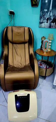 Used Brown Electric Massage Chair Cushion with Remote