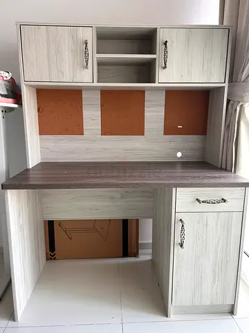 Home Box Angelic Study Desk With Hutch 120 X 157 X 60 Cm Grey