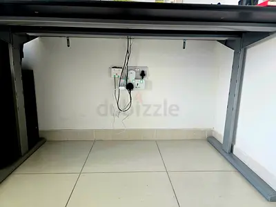 Wooden  Metal Office Desk/ Study table with double space-  Dark Grey