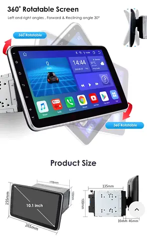 High quality Wireless CarPlay/ Android Auto smooth screen with dash cam and digital speedo meter