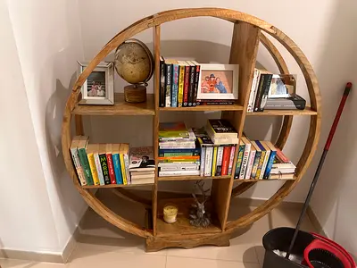 Round Wooden standalone bookcase from LUCKYS