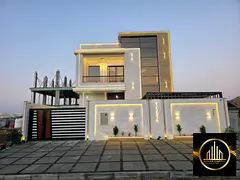 For sale: a luxurious and distinctive villa with modern finishing and a stone façade.