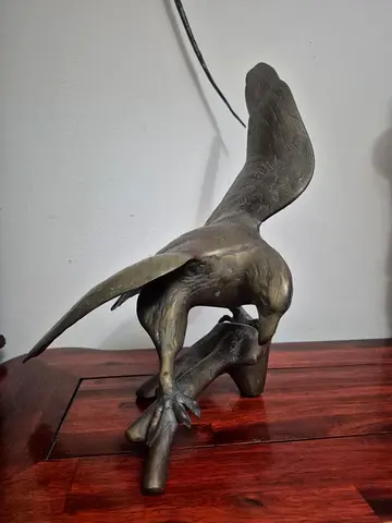 Elegant Brass Eagle Sculpture
