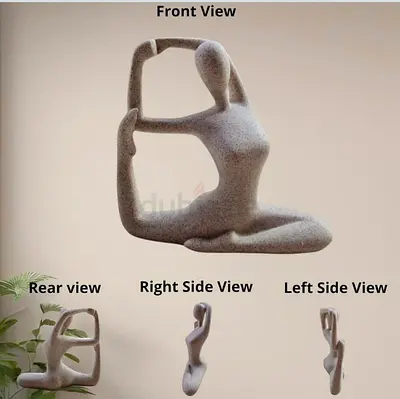 5 pieces Decor Figurines - Minimalist Stone-Look Yoga Meditation