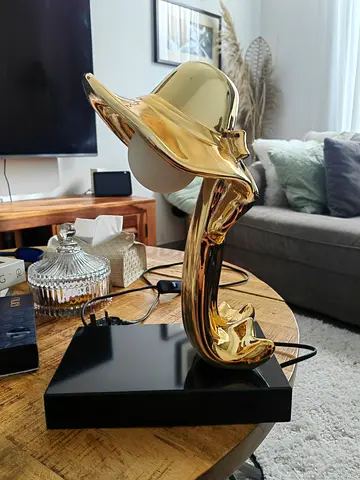 Golden Decorative Table Lamp with Black Base