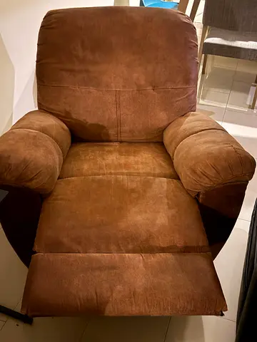 Comfortable Brown Suede Recliner Armchair - Good Condition