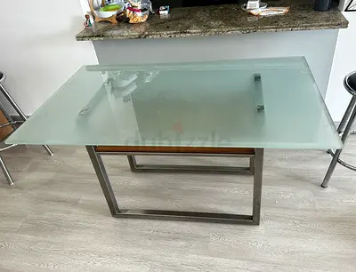 Give away Glass Top Dining Table with Metal Frame