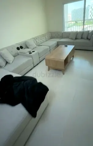 Large L-shaped Light Grey Sectional Sofa