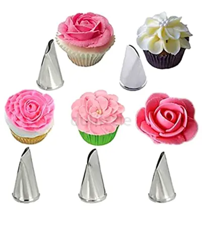 Set of Stainless Steel Cake Piping Nozzles for Flower Decorating