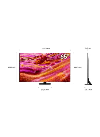 65 Inch Neo QLED TV, QN90F, 4K, Mini LED, NQ4 AI Gen3 Processor, 4K AI Upscaling Pro, Glare Free, Ne