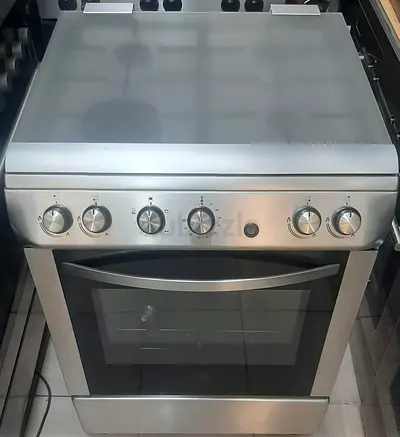 4 Burner Gas Cooker 60 x 60 cm, One hand Ignition, Rotisserie, Self Cleaning Function FREE DELEVERY+