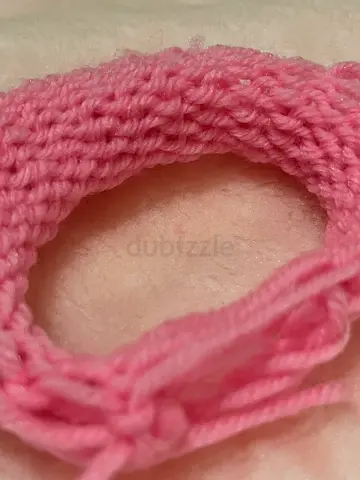 Cute pink crocheted handmade (scrunchie/hairtie)