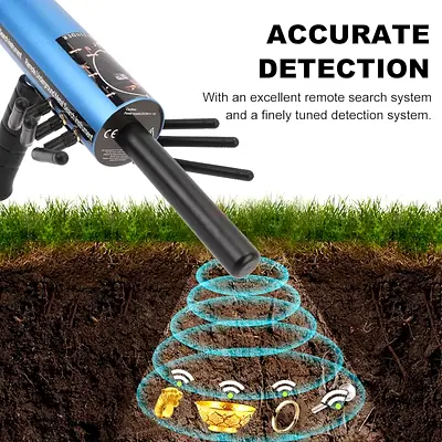 30m Depth 6 Antenna 1200m Range Gold and Silver Detector,