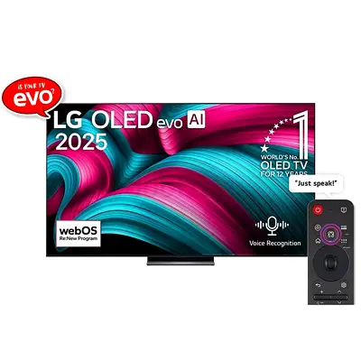 77 Inch LG OLED EVO AI C5 4K 144Hz Smart TV AI Magic remote webOS25 2025 OLED77C56LA-AMAG black