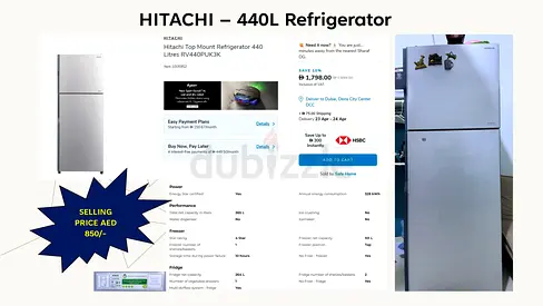 HITACHI – 440L Refrigerator