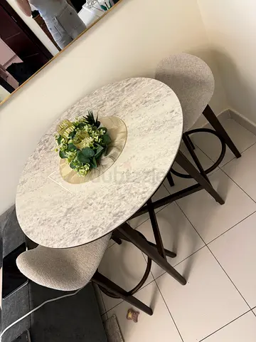 High Dining Table Marble Top