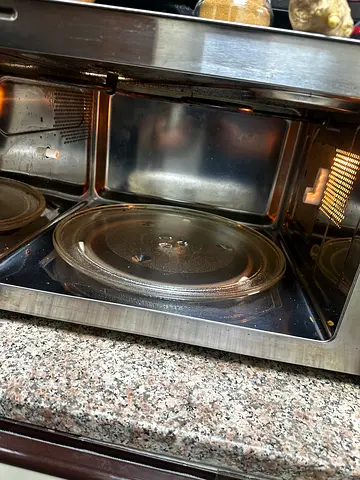 Used stainless steel microwave oven (with glass turntable) - good working condition