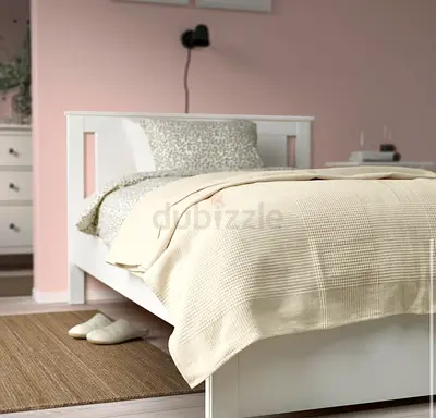 X2 Bedspread, natural/unbleached cotton, 230x250 cm - BRAND NEW - used for marketing only  IKEA