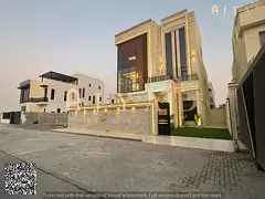 For sale: luxury villa in Al Alia Ajman, 6 bedrooms, spacious living halls, elegant majlis, land are